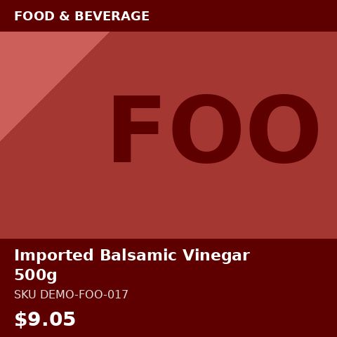 [DEMO-FOO-017] Imported Balsamic Vinegar 500g