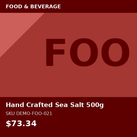 [DEMO-FOO-021] Hand Crafted Sea Salt 500g
