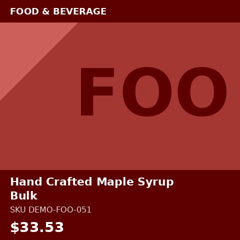 Hand Crafted Maple Syrup Bulk
