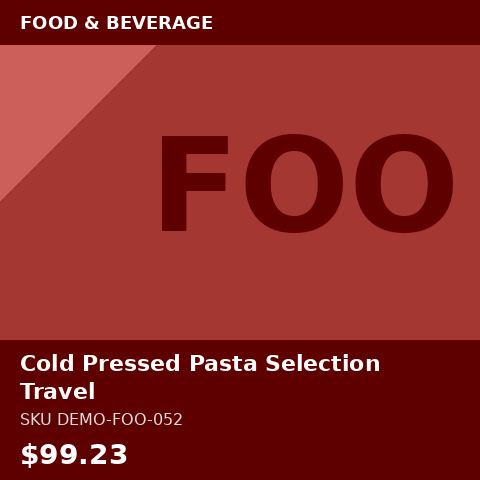 Cold Pressed Pasta Selection Travel