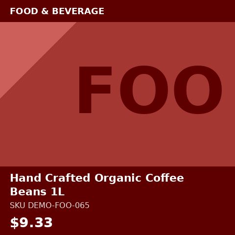 Hand Crafted Organic Coffee Beans 1L