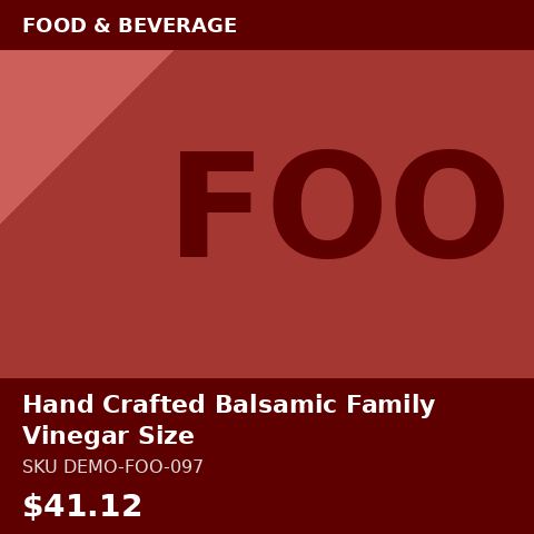 [DEMO-FOO-097] Hand Crafted Balsamic Vinegar Family Size