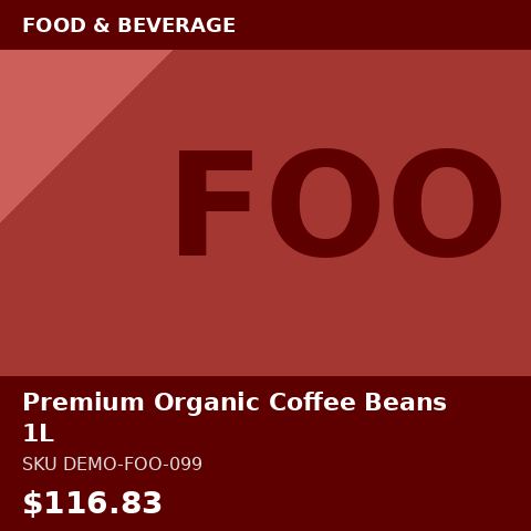 Premium Organic Coffee Beans 1L